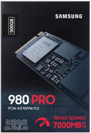 性能强悍的三星980PRO，支持PCIE4.0，读写速度翻倍！
